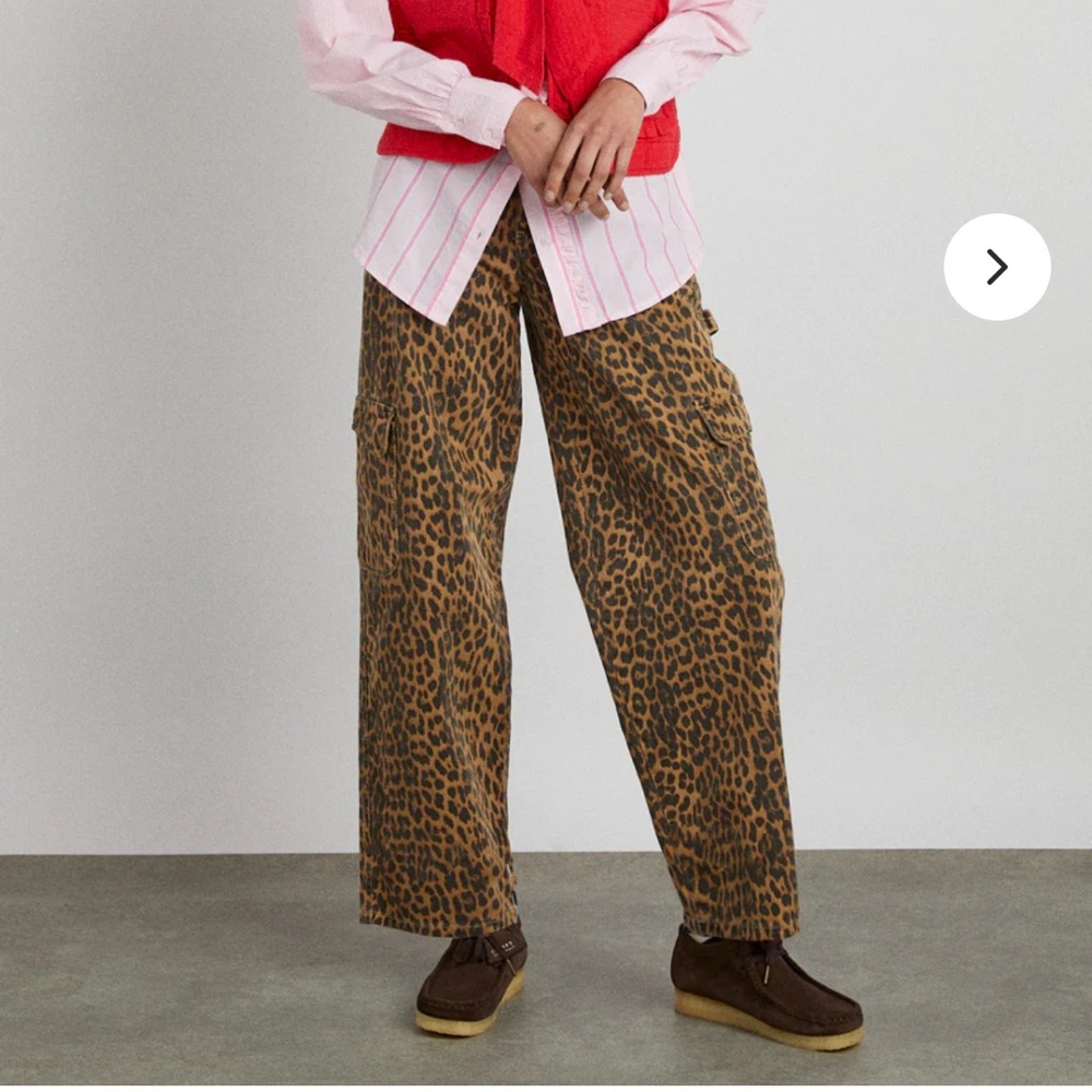 NWT UK 14 Damson Madder Dion Leopard Jean